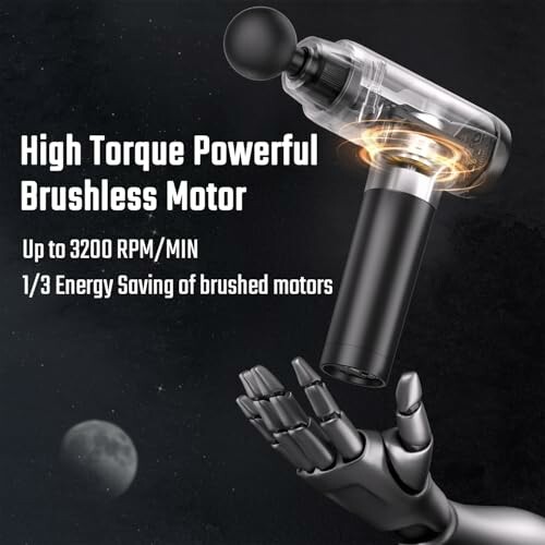 Pistolet de massage avec moteur sans balais puissant.