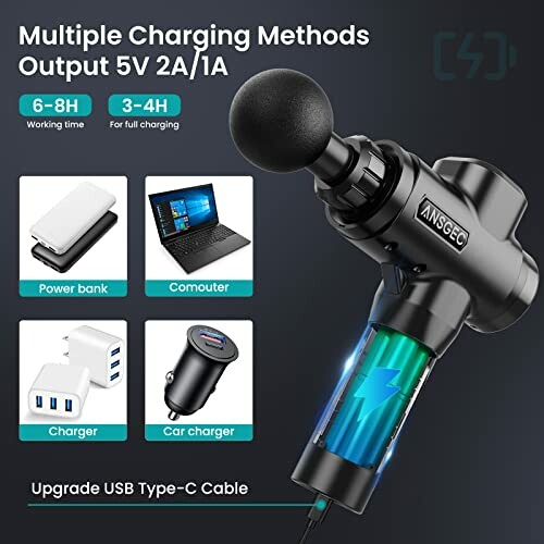 Pistolet de massage avec options de charge multiples