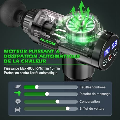 Pistolet de massage avec moteur puissant et affichage numérique