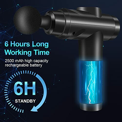 Pistolet de massage avec longue durée de batterie